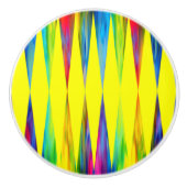 [Rainbow Fiesta] Harlequin Geometric Bright Yellow Keramikknauf (Vorderseite)