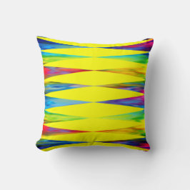 [Rainbow Fiesta] Harlequin Geometric Bright Yellow Kissen