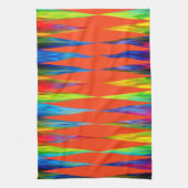 [Rainbow Fiesta] Harlequin Geometric Fiery Orange Geschirrtuch (Vertikal)