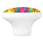 [Rainbow Fiesta] Harlequin Geometric Fiery Orange Keramikknauf (Seitenansicht)