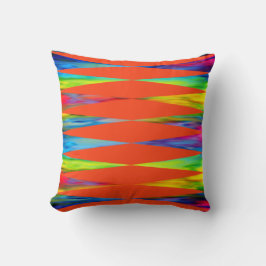 [Rainbow Fiesta] Harlequin Geometric Fiery Orange Kissen