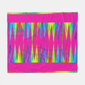 [Rainbow Fiesta] Harlequin Geometric Hot Pink Fleecedecke (Vorderseite (Horizontal))