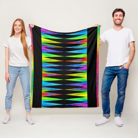 [Rainbow Fiesta] Harlequin Geometric Modern Black Fleecedecke (Beispiel)