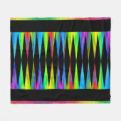 [Rainbow Fiesta] Harlequin Geometric Modern Black Fleecedecke (Vorderseite (Horizontal))