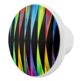 [Rainbow Fiesta] Harlequin Geometric Modern Black Keramikknauf