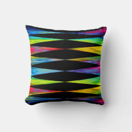 [Rainbow Fiesta] Harlequin Geometric Modern Black Kissen