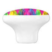 [Rainbow Fiesta] Harlequin Geometrisch Hot Pink Keramikknauf (Seitenansicht)