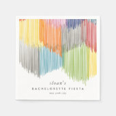 Rainbow Fiesta Modern Fringe Junggeselinnen-Abschi Serviette (Vorderseite)