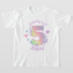 Rainbow Fifth Birthday Girl 5th Iridescent  T-Shirt<br><div class="desc">Feiern Sie Geburtstag mit diesem besonderen T - Shirt,  dem besonderen und personalisierten Design</div>