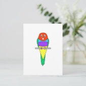 Rainbow Finch Bird. Farbenfroher Gouldian. Postkarte (Stehend Vorderseite)