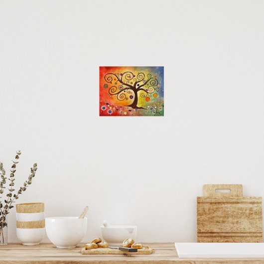 Rainbow Fine Art Tree of Life Painting Poster (Küche)