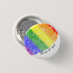 Rainbow-Fingerabdruck gleich der Anweisung Abzeich Button