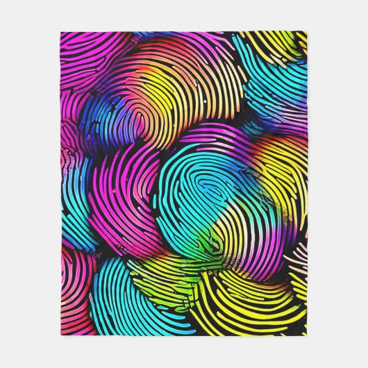 Rainbow Fingerprint Dreams Fleecedecke (Vorderseite)