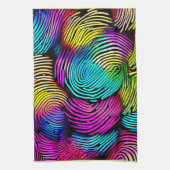 Rainbow Fingerprint Dreams Geschirrtuch (Vertikal)