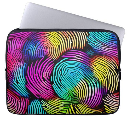 Rainbow Fingerprint Dreams Laptopschutzhülle (Vorderseite)