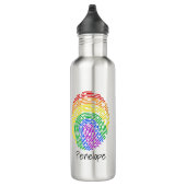 Rainbow Fingerprint Monogram Edelstahlflasche (Rechts)