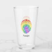 Rainbow Fingerprint Monogram Glas (Vorderseite)