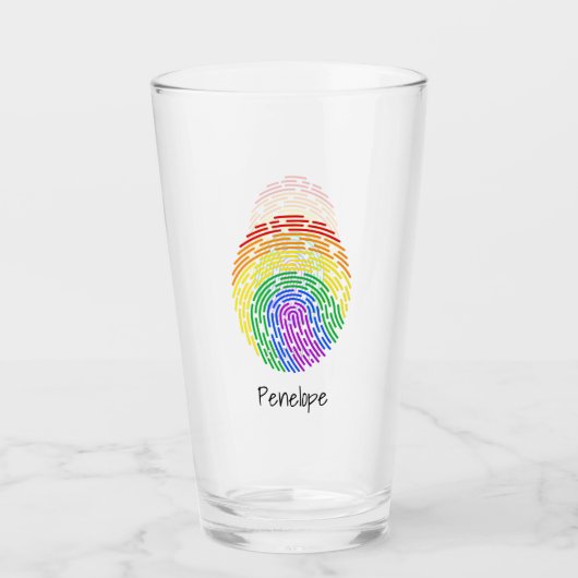 Rainbow Fingerprint Monogram Glas (Vorderseite)
