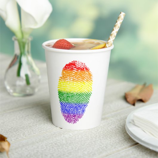 Rainbow Fingerprint Pappbecher (In Situ)