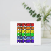 Rainbow Firefighter Postkarte (Stehend Vorderseite)