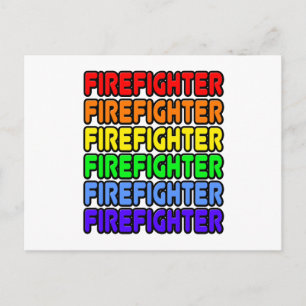 Rainbow Firefighter Postkarte