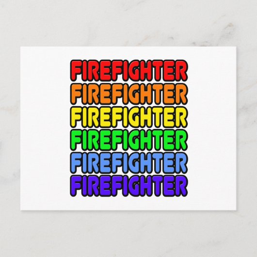 Rainbow Firefighter Postkarte (Vorderseite)