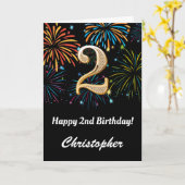 Rainbow Fireworks Black and Gold Karte (Gelbe Blume)