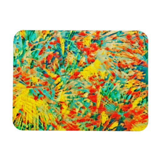 Rainbow Fireworks Celebration Art Abstrakt Magnet (Horizontal)