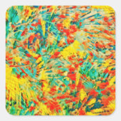 Rainbow Fireworks Celebration Art Abstrakt Quadratischer Aufkleber (Vorderseite)