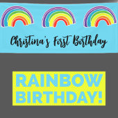 Rainbow First Birthday Banner
