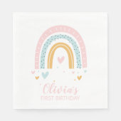 Rainbow First Birthday Napkins Serviette (Vorderseite)