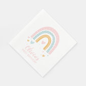 Rainbow First Birthday Napkins Serviette (Ecke)