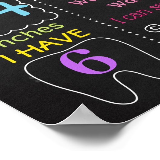 Rainbow First Birthday Party chalkboard Poster (Ecke)