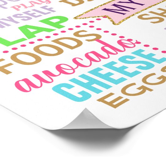 Rainbow First BIrthday Party-Plakat Poster (Ecke)