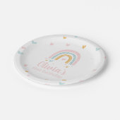 Rainbow First Birthday Party Plate Pappteller (Schrägansicht)