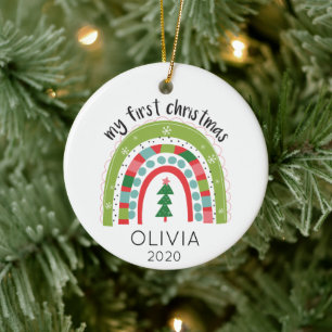 Rainbow First Christmas Ornament