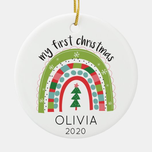 Rainbow First Christmas Ornament (Vorne)