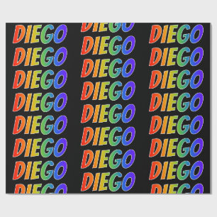 Rainbow First Name "DIEGO", Spaß und Farben Geschenkpapier