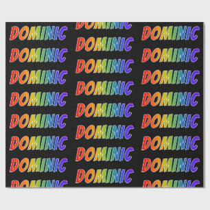 Rainbow First Name ‚DOMINIC‘, Spaß und Farben Geschenkpapier