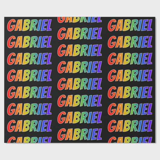 Rainbow First Name "GABRIEL"; Spaß und Farben Geschenkpapier (Flach)