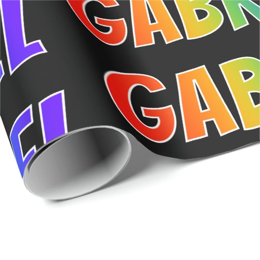 Rainbow First Name "GABRIEL"; Spaß und Farben Geschenkpapier (Rolleneckpunkt)