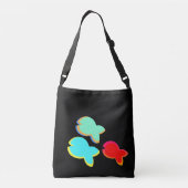 Rainbow Fish Black Tragetaschen Mit Langen Trägern (Rückseite)