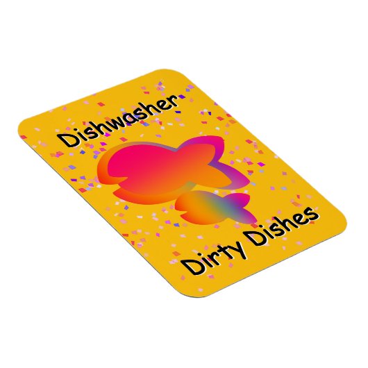 Rainbow Fish DISHWASHER Dirty Geschirrs Gelb Magnet (Rechte Seite)
