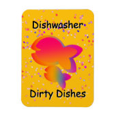 Rainbow Fish DISHWASHER Dirty Geschirrs Gelb Magnet (Vertikal)