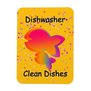 Rainbow Fish DISHWASHER Reinigen Geschirr Gelb Magnet