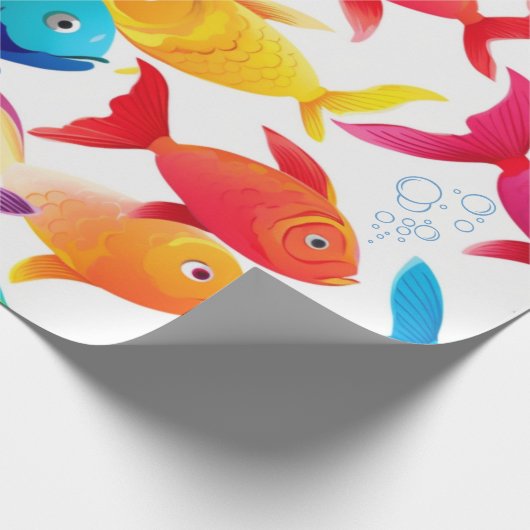 Rainbow Fish Frenzy Geschenkpapier (Ecke)