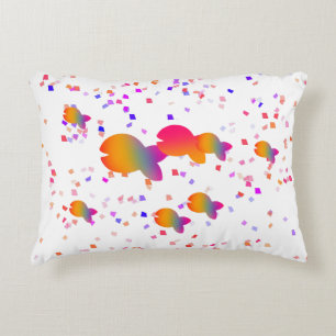 Rainbow Fish Kids Baby Room White Dekokissen