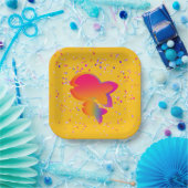 Rainbow Fish Kids Yellow Birthday Pappteller (Party)