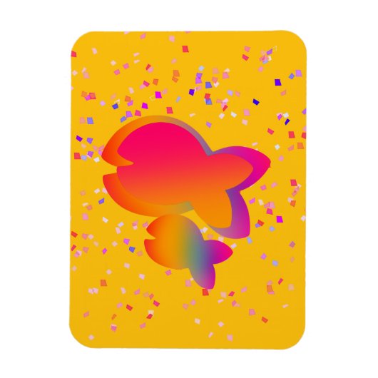 Rainbow Fish Yellow Magnet (Vertikal)