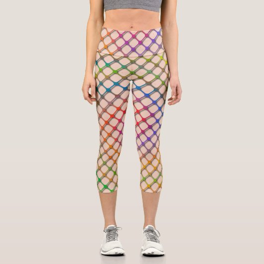 Rainbow Fishnets Capri Leggings (Vorderseite)